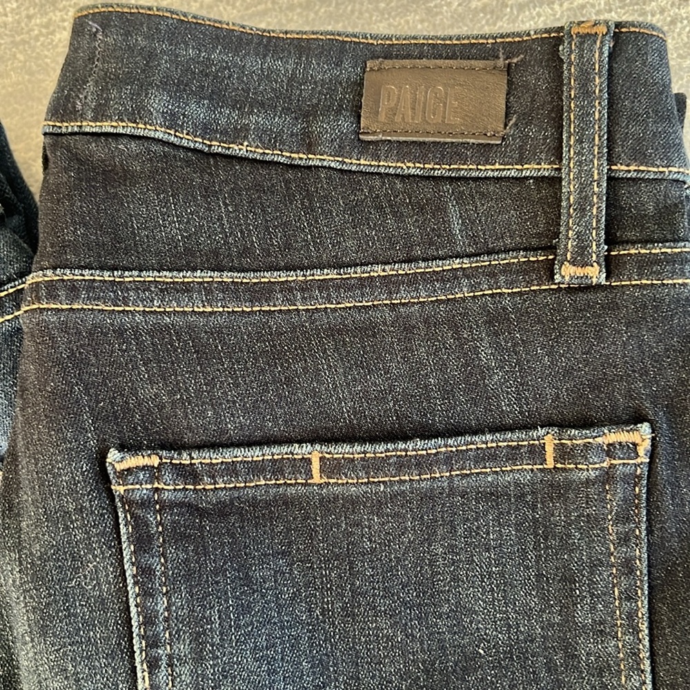 PAIGE Women 26 Denim Blue Set of 2 Jeans Contrast Stitch Hoxton Ankle and Skinny - Picture 3 of 10